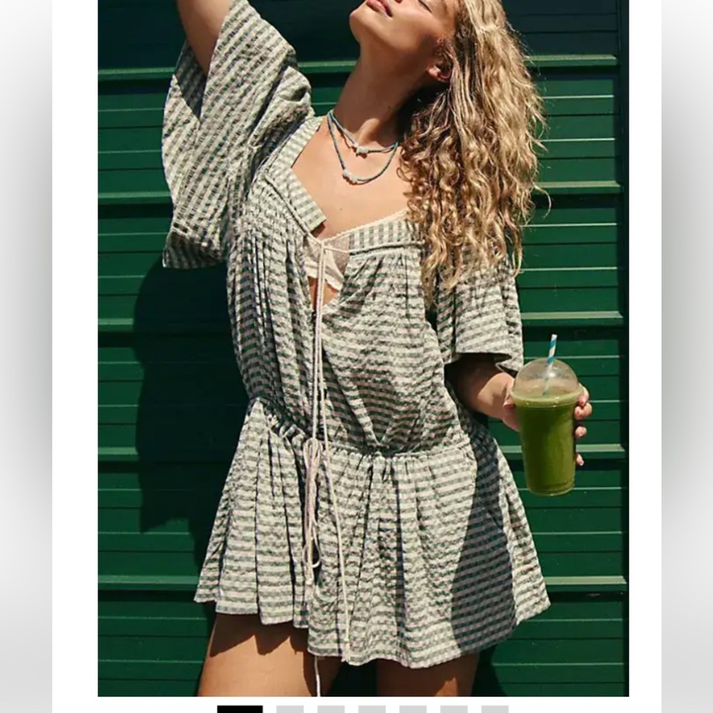 New county line plaid romper oversize
